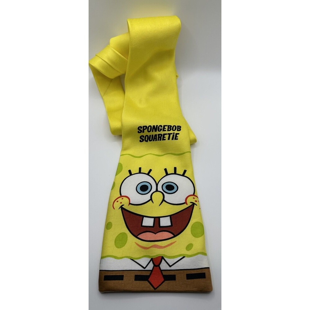VINTAGE NICKELODEON SPONGEBOB SQUAREPANTS SQUARETIE Neck Tie Square Tie 2002